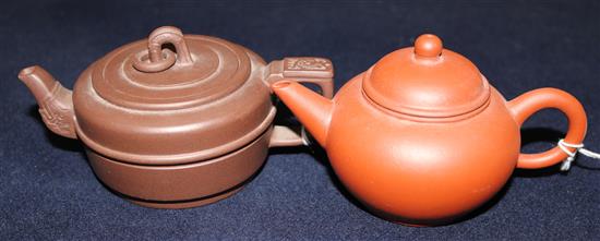 Two 20th century Yixing pottery teapots